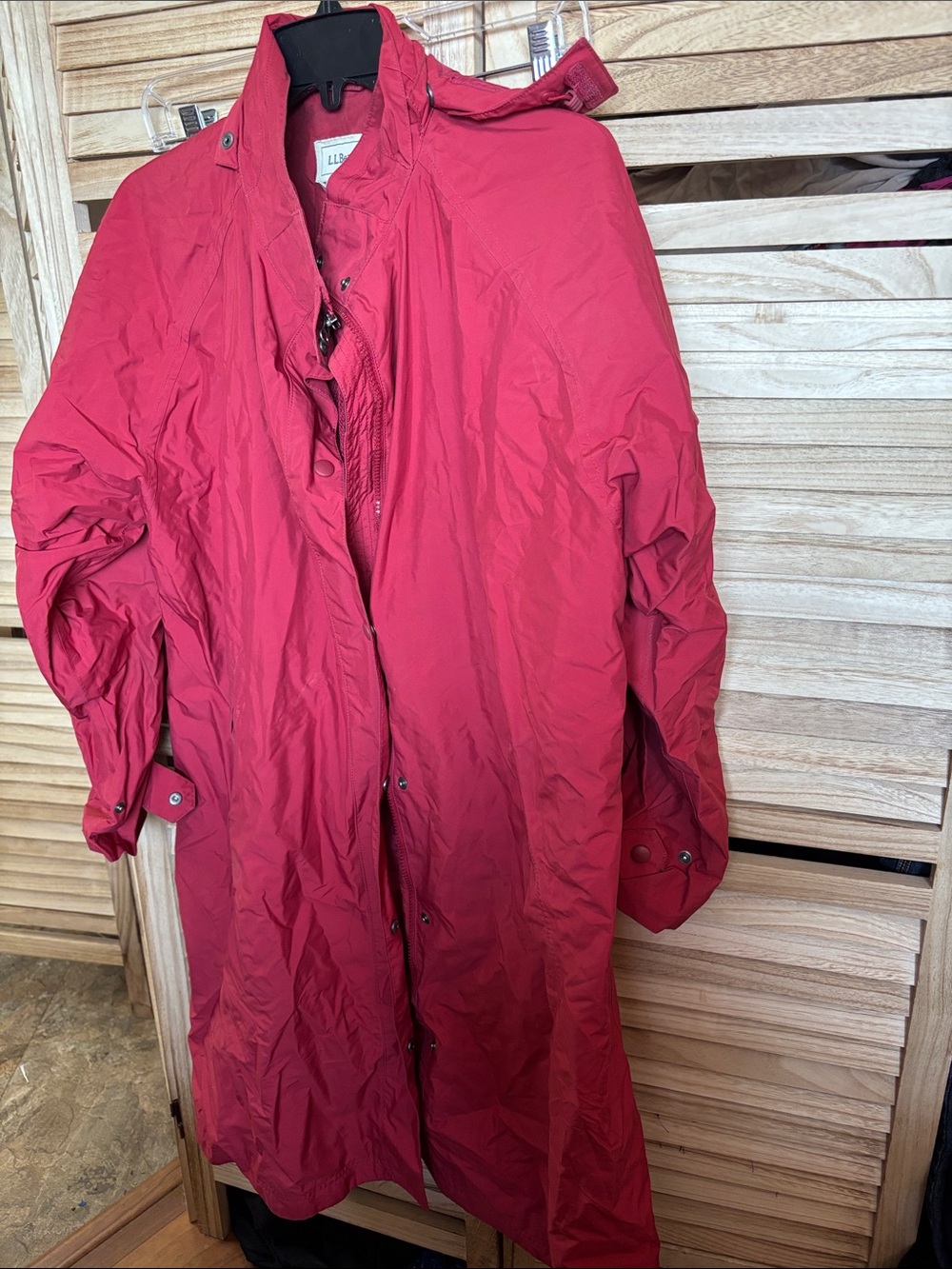 L.L Bean Water-Resistant Red Women's Trench Coat 1X